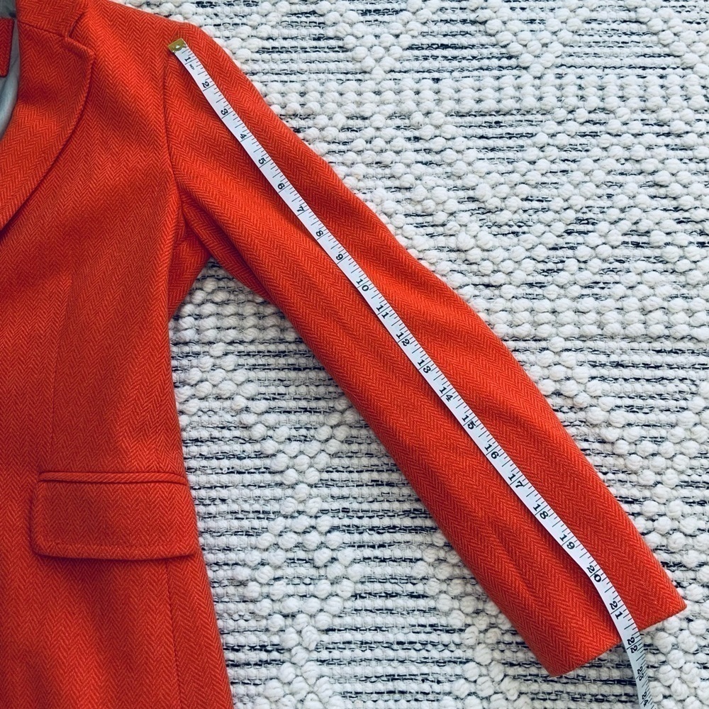 J Crew  Orange Wool Herringbone Tweed Jacket - Picture 8 of 10